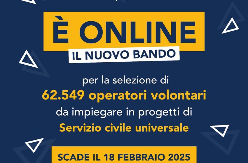  Nuovo bando Servizio Civile Universale